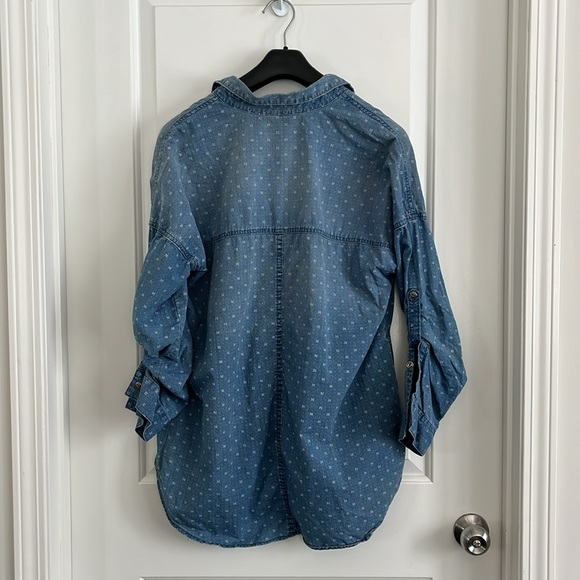 GAP button down cotton print top/jacket size large - Picture 6 of 7